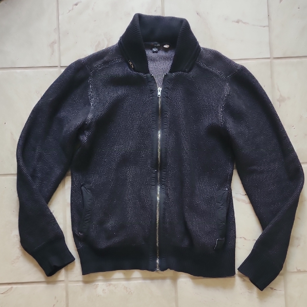 Guess Mens Large Black Zip-Up Jacket